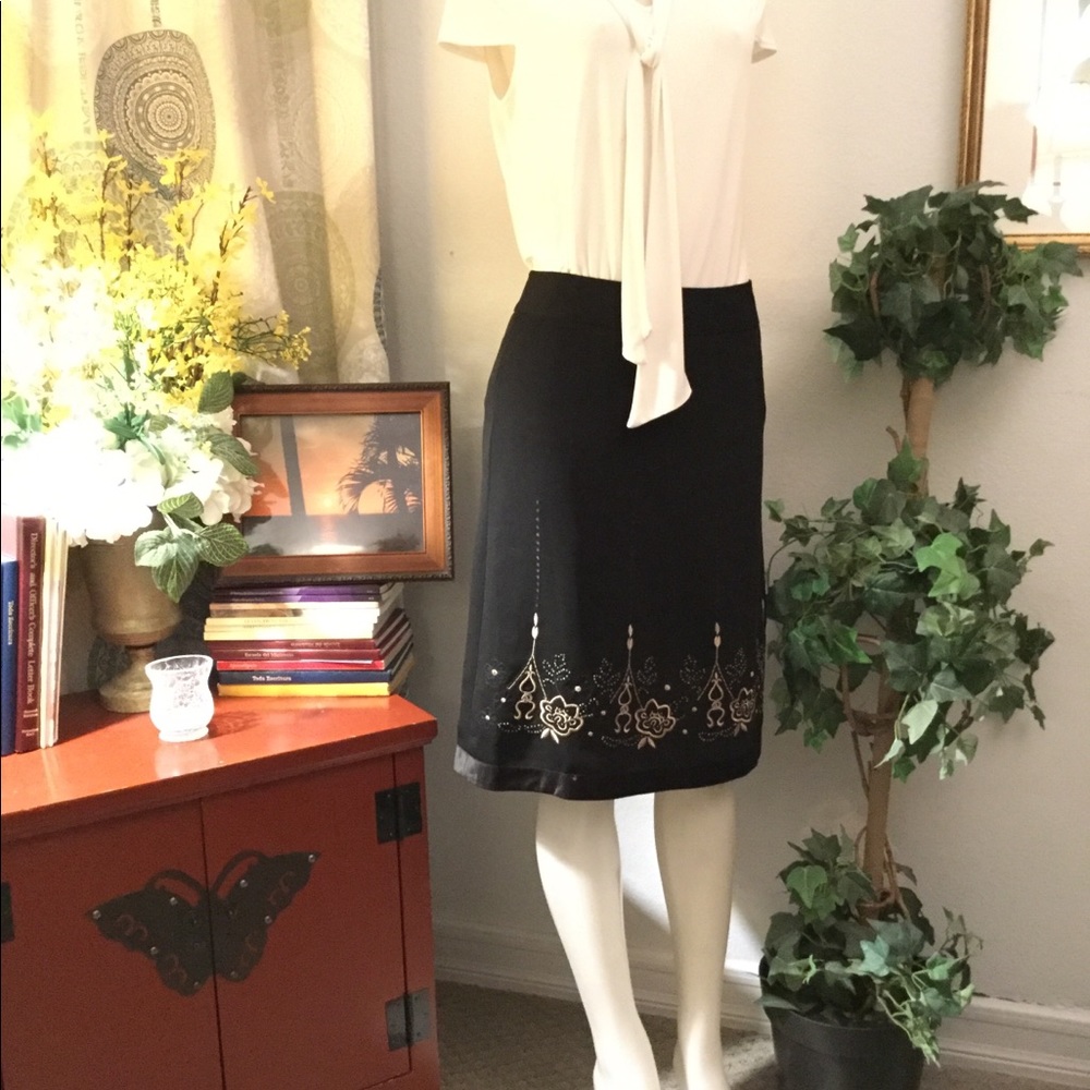 Cocktail beaded and embroidered skirt.